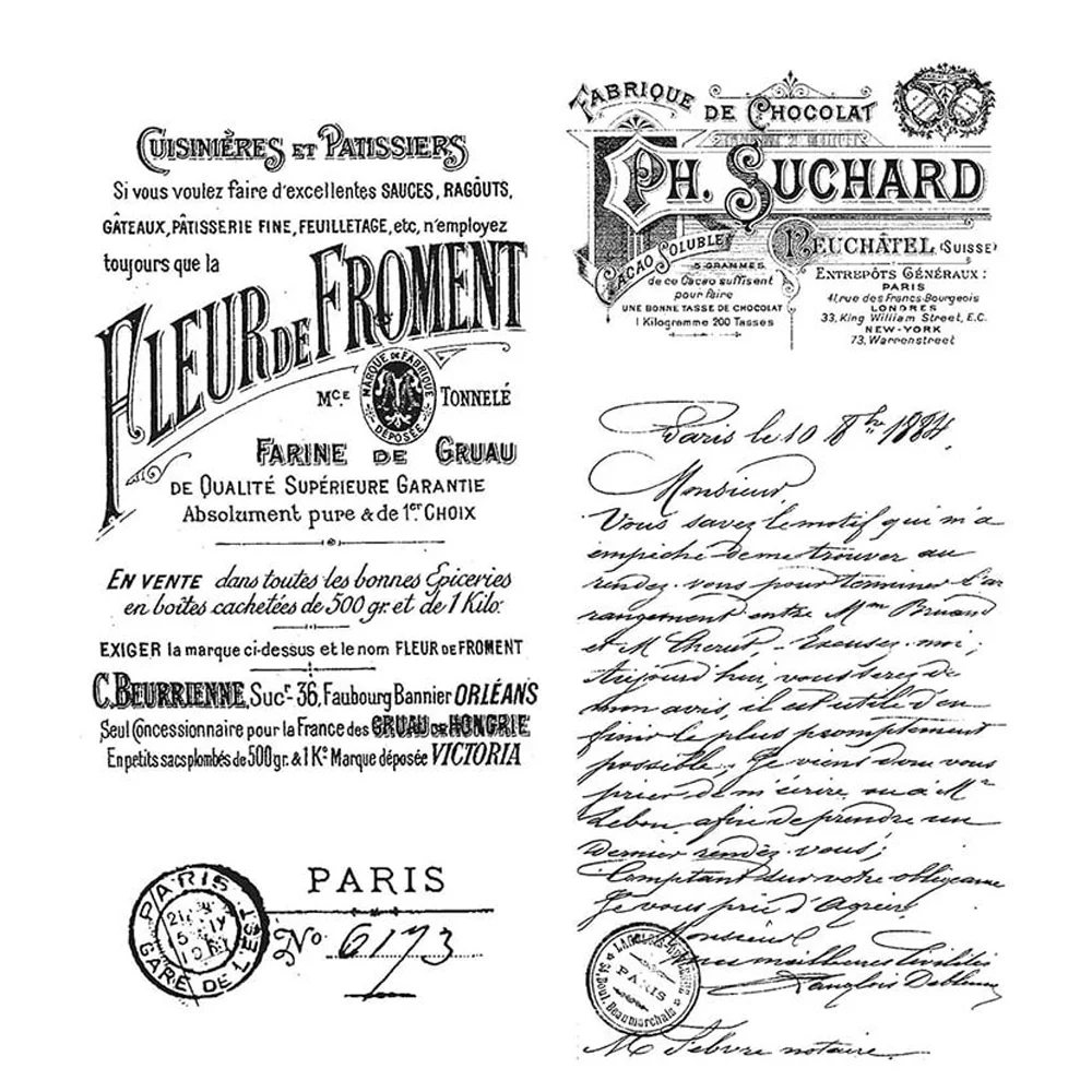 Tim Holtz Cling Stamps French Marketplace