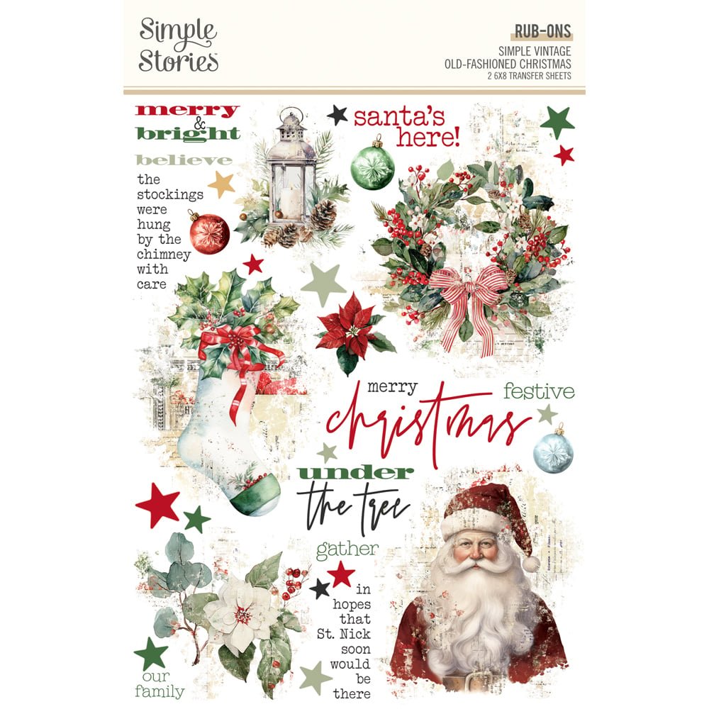 *Pre-Order* Simple Stories Simple Vintage Old Fashioned Christmas Rub Ons