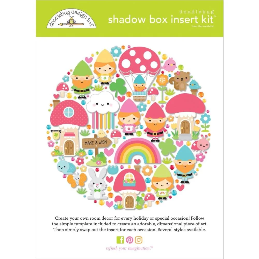 Doodlebug Design Shadow Box Insert Kit Over The Rainbow