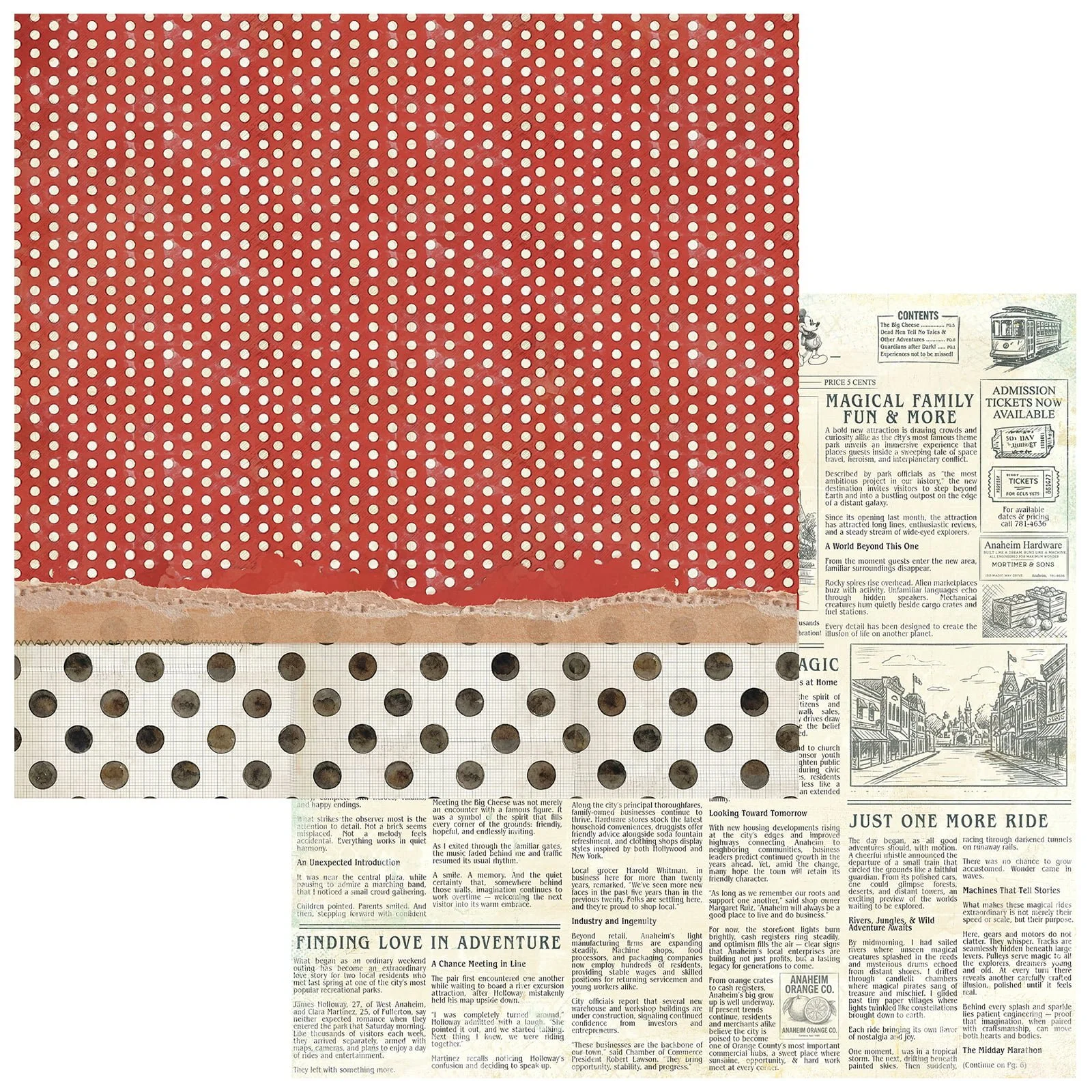*Pre-Order* 49 & Market Mouse & Co. 12" x 12" Paper Main St. Press