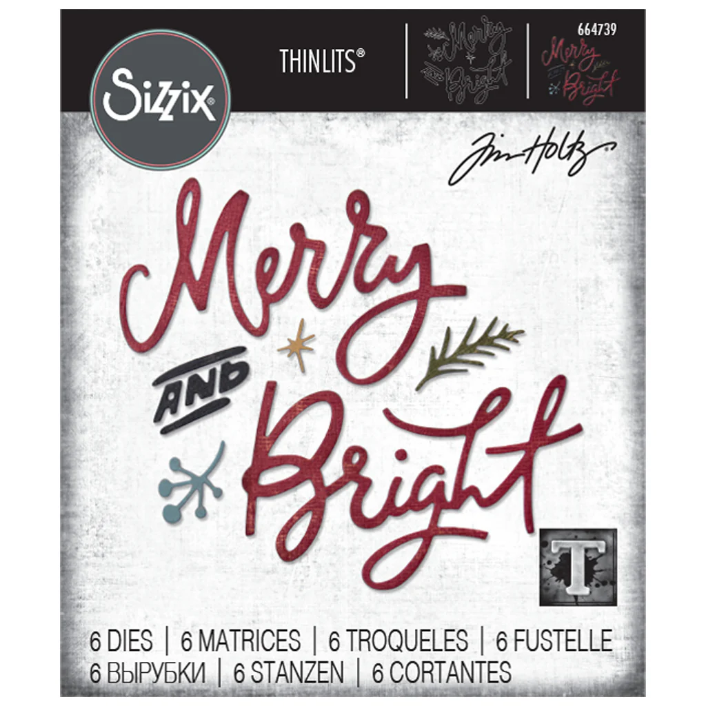 Tim Holtz Sizzix Merry & Bright Thinlits Dies