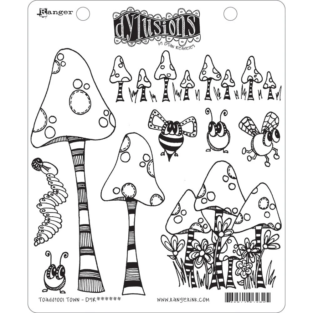 Dylusions Cling Stamps Toadstool Town