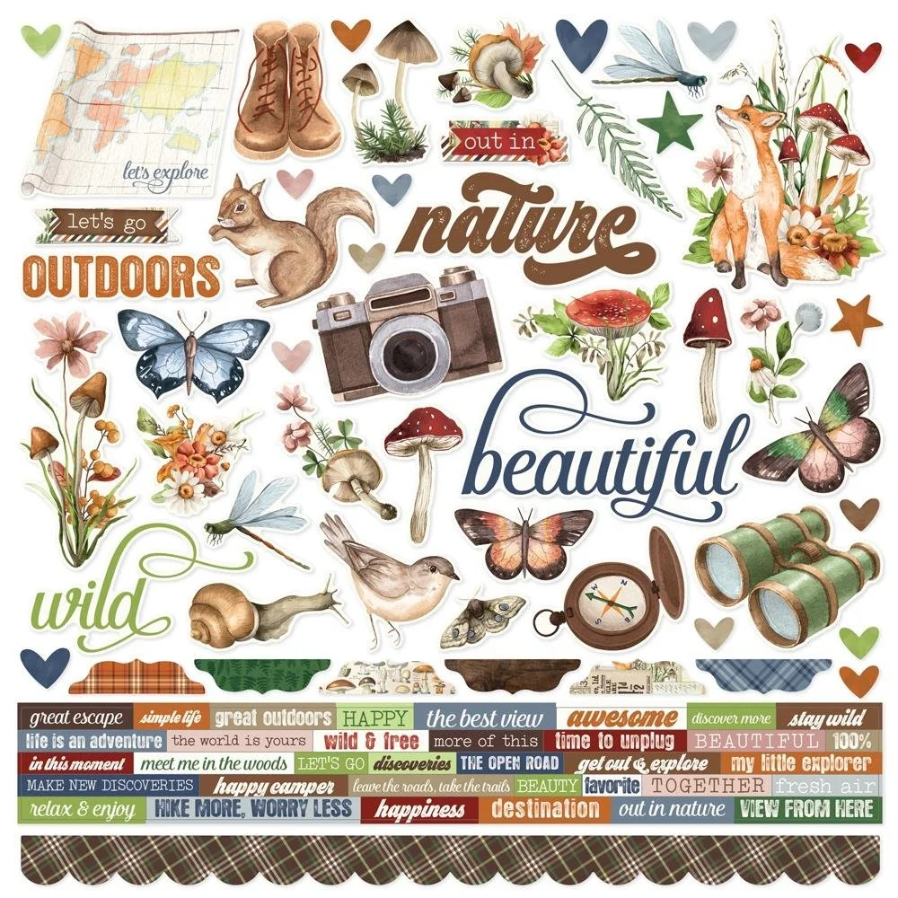 Simple Stories Simple Vintage Woodlands 12" x 12" Element Stickers