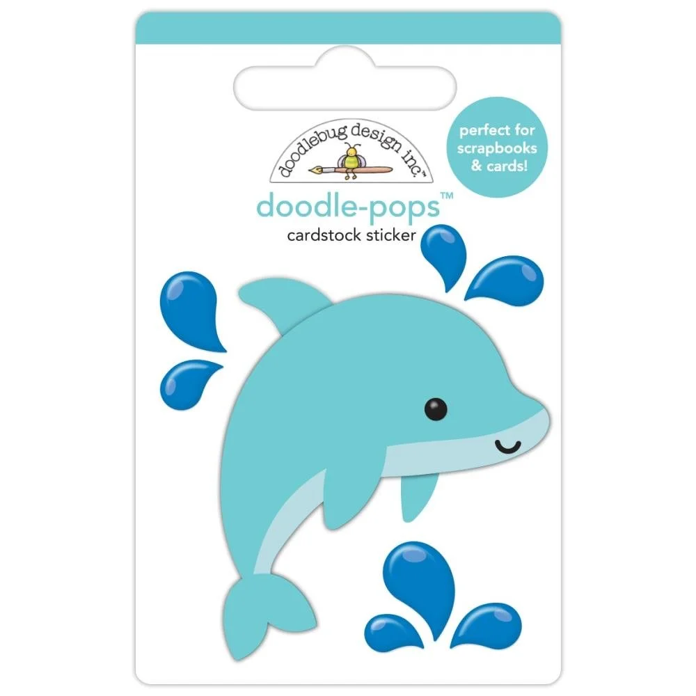 Doodlebug Summer Fun Doodlepop Sticker Donnie Dolphin