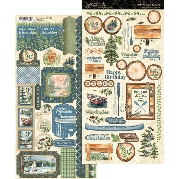 *Pre-Order* Graphic 45 Adventure Awaits Sticker Sheet