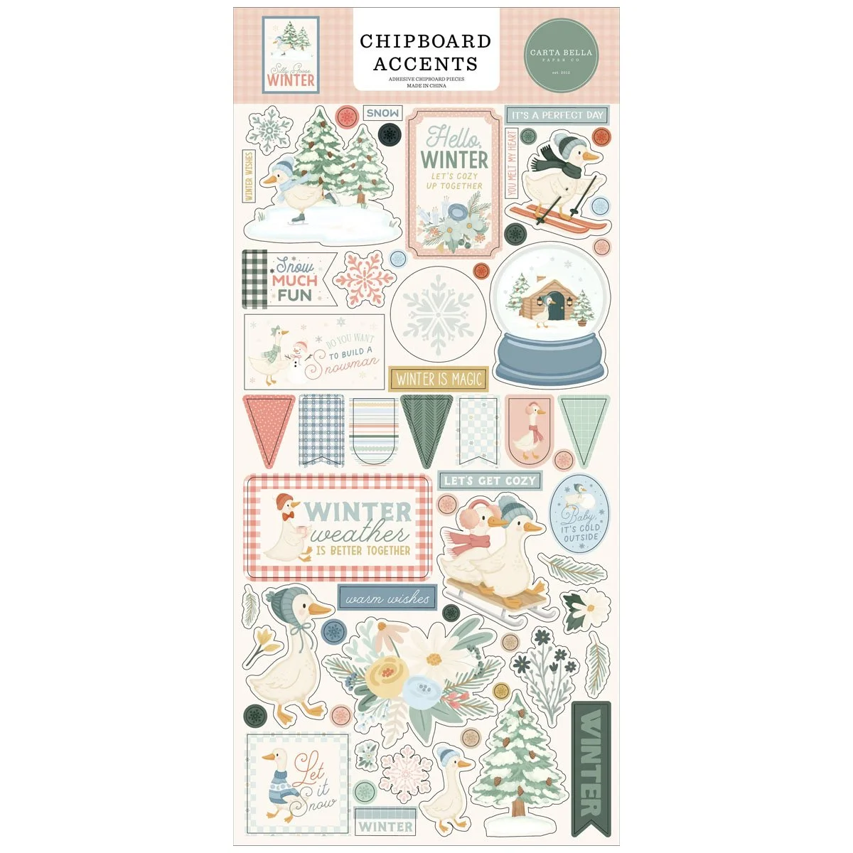 *Pre-Order* Carta Bella Silly Goose Winter Chipboard Accents
