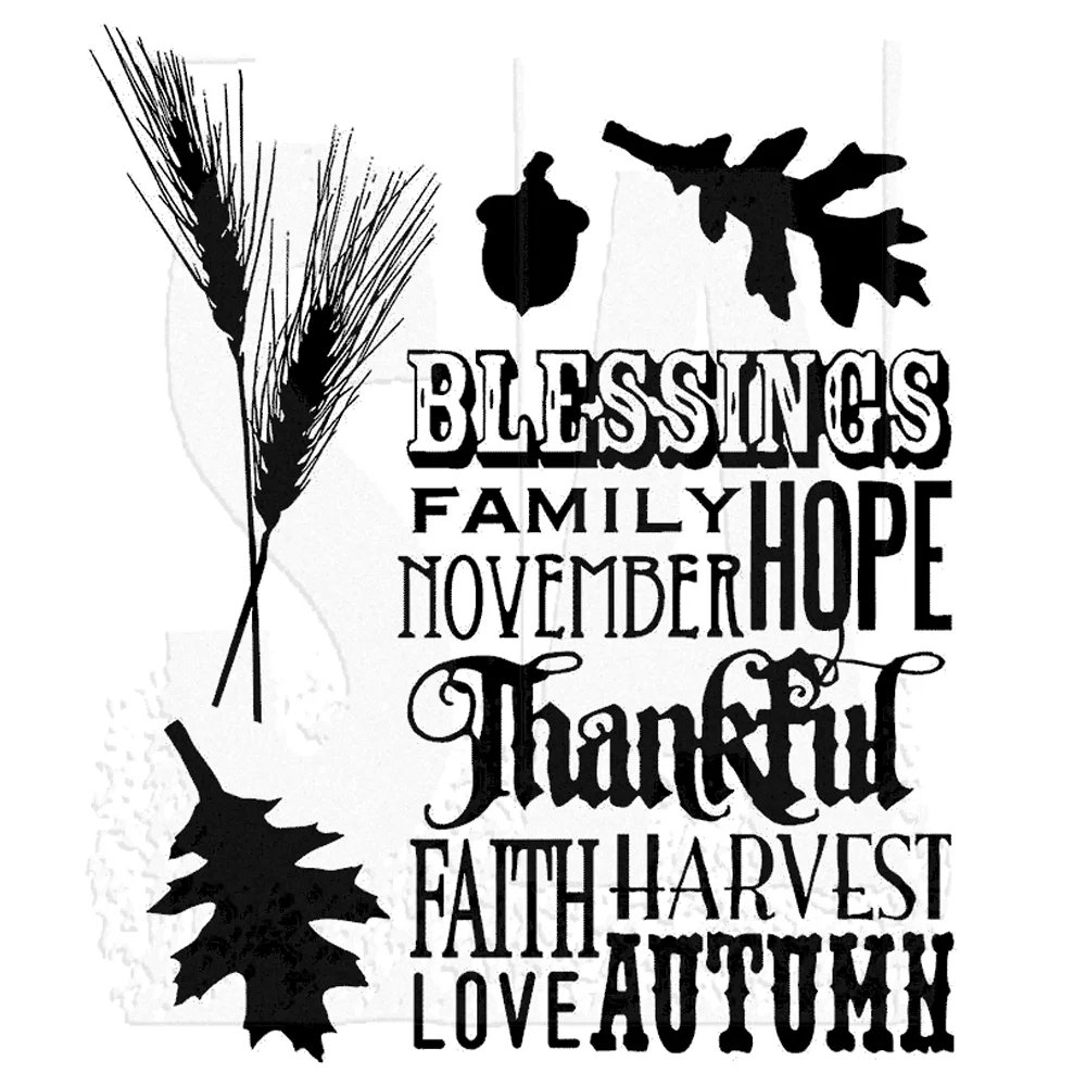 Tim Holtz Cling Stamps Thankful Silhouettes
