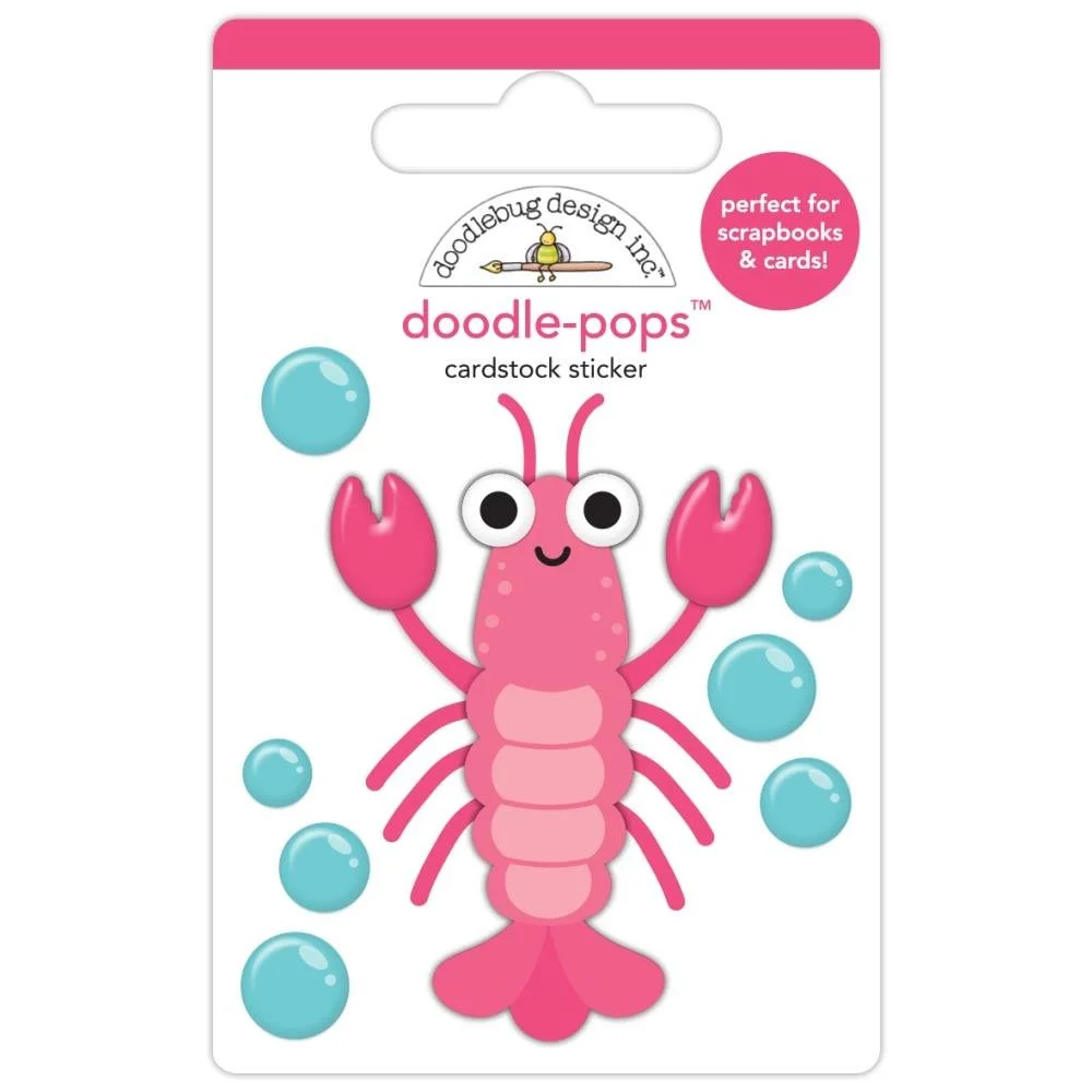 Doodlebug Summer Fun Doodlepop Sticker Louie Lobster