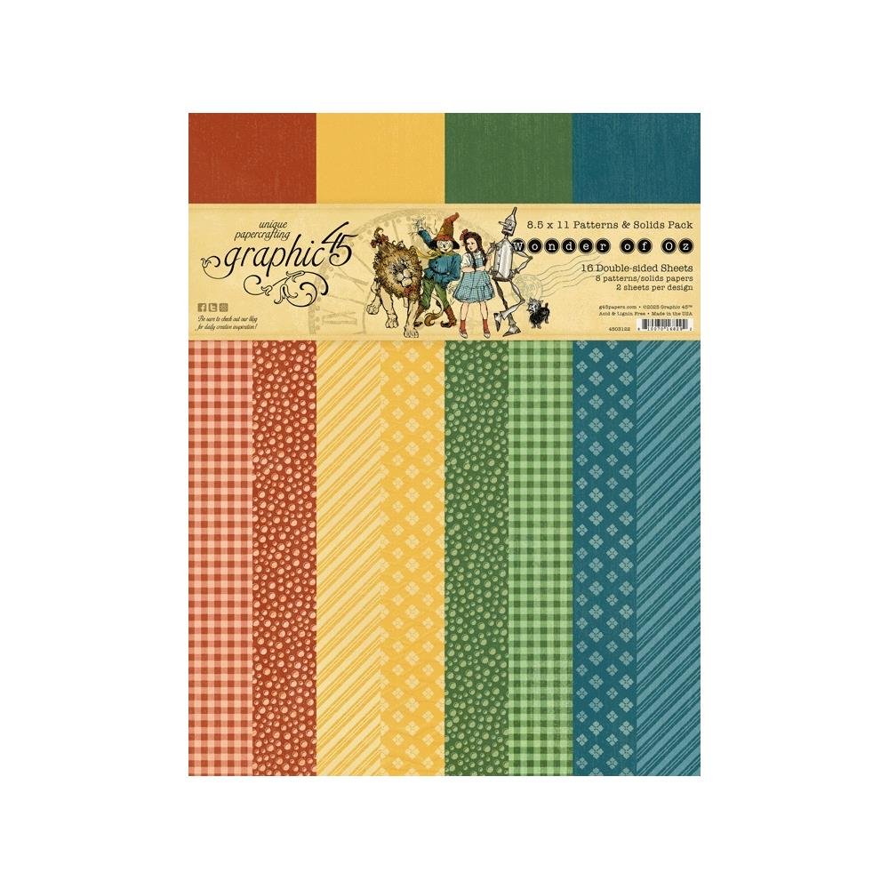 Graphic 45 Wonder Of Oz Patterns & Solids Pad