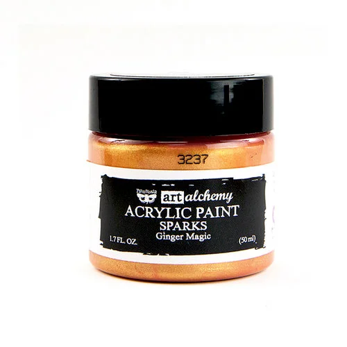 Prima - Finnabair - Art Alchemy - Sparks Acrylic Paint - Ginger Magic