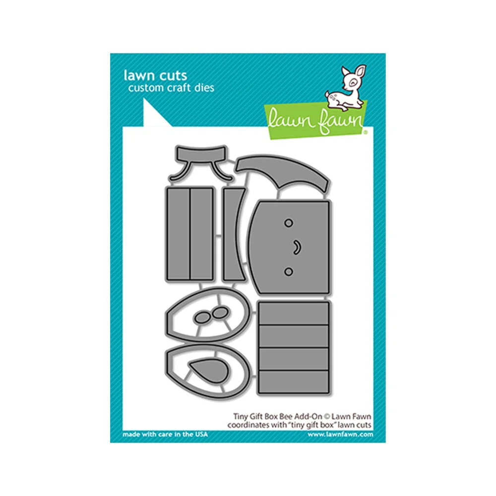 Lawn Fawn - Lawn Cuts - Dies - Tiny Gift Box Bee Add-On