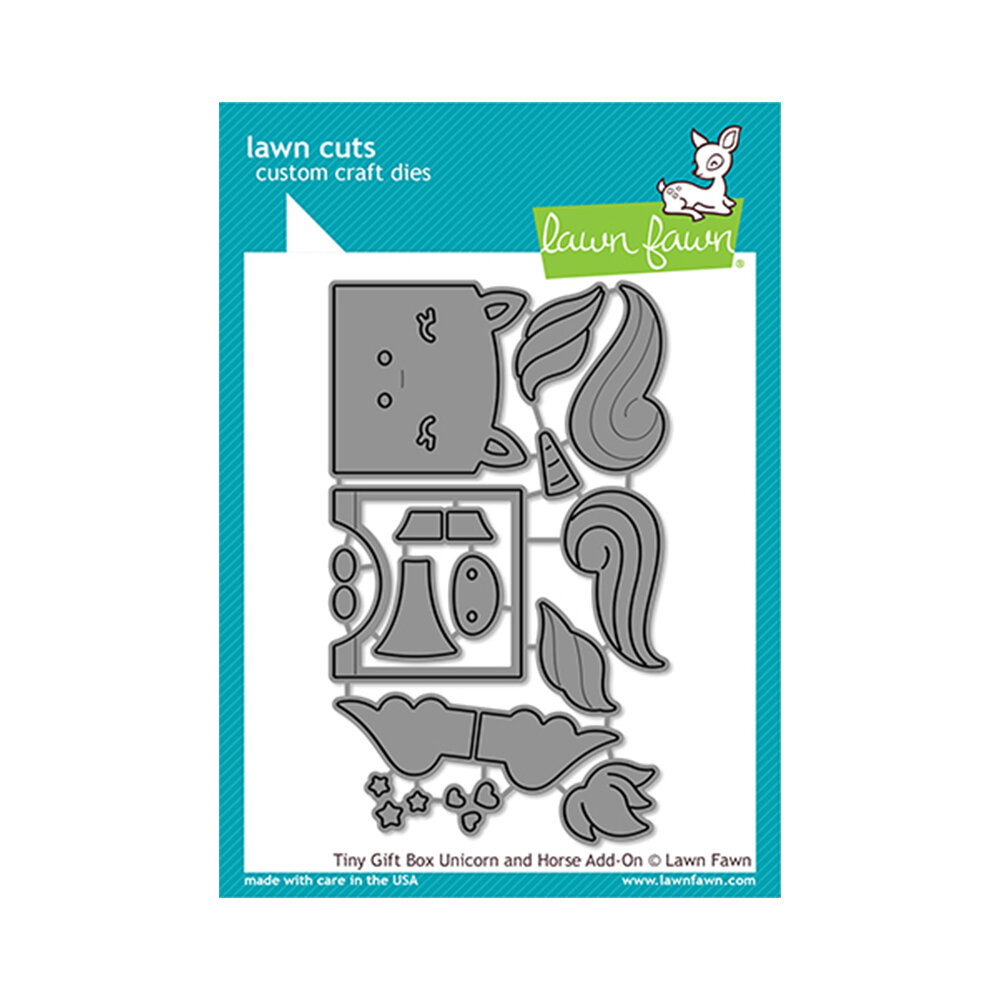 Lawn Fawn - Lawn Cuts - Dies - Tiny Gift Box Unicorn &amp; Horse Add-On