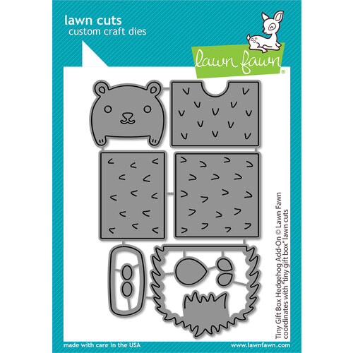 Lawn Fawn - Lawn Cuts - Dies - Tiny Gift Box - Hedgehog Add-On