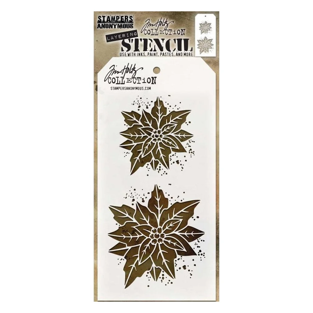 Tim Holtz Stampers Anonymous - Poinsettia Duo Stencil 