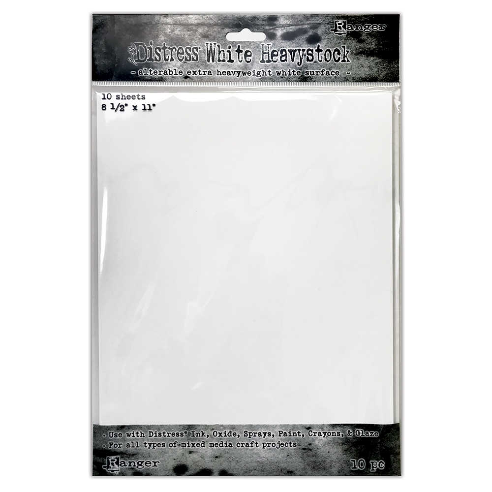Distress Heavystock White 8.5" x 11"