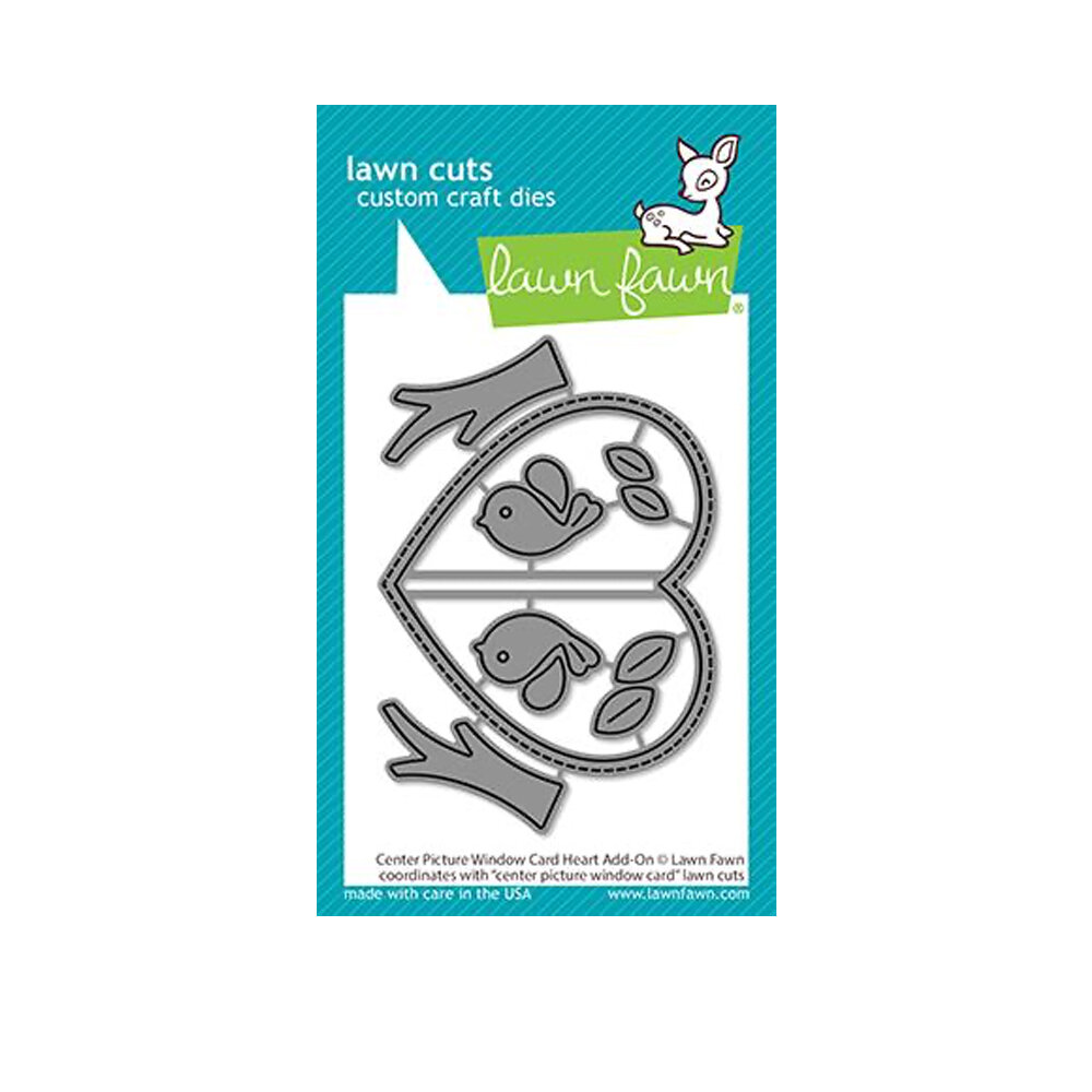 Lawn Fawn - Lawn Cuts - Dies - Center Picture Window Card Heart Add-On