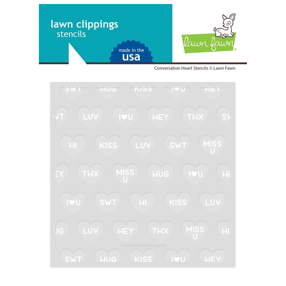 Lawn Fawn - Stencil - Conversation Hearts Stencil