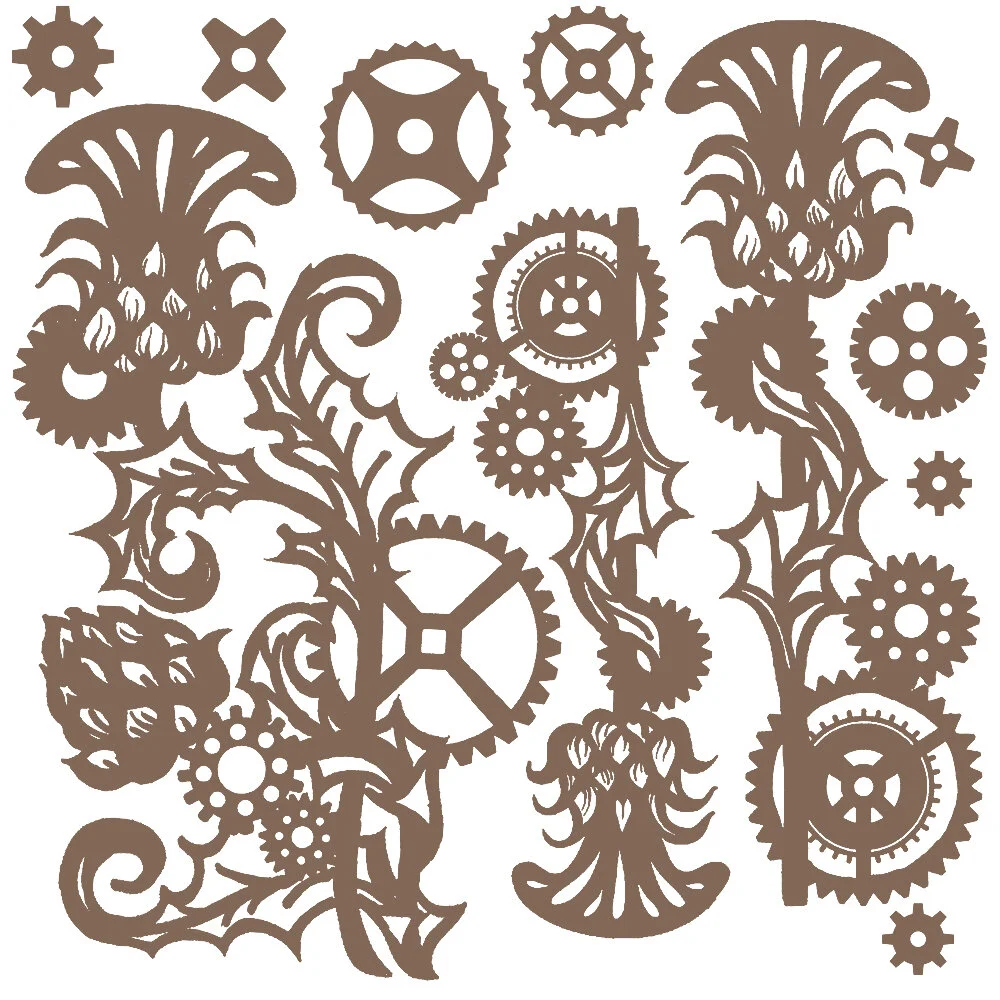 Finnabair - Decorative Chipboard - Mechanical Thistle