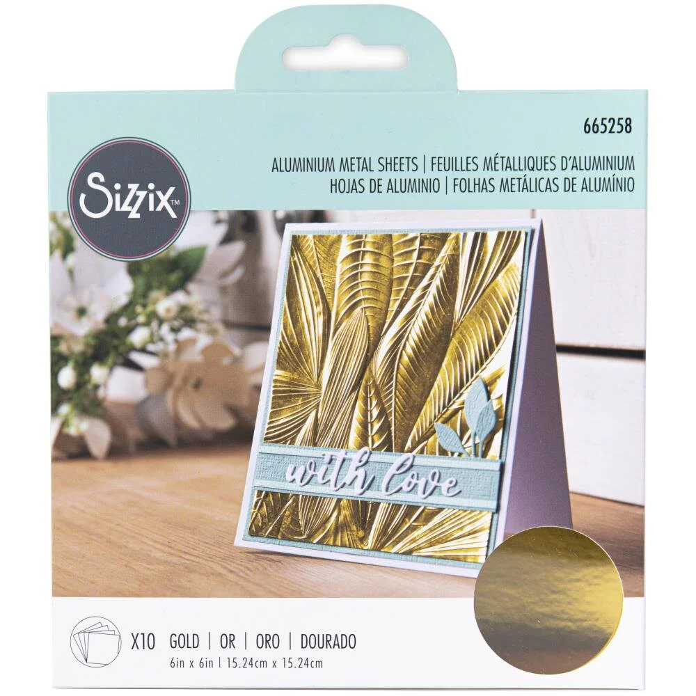 Sizzix - Surfaces - 6" x 6" Aluminum Metal Sheets Gold
