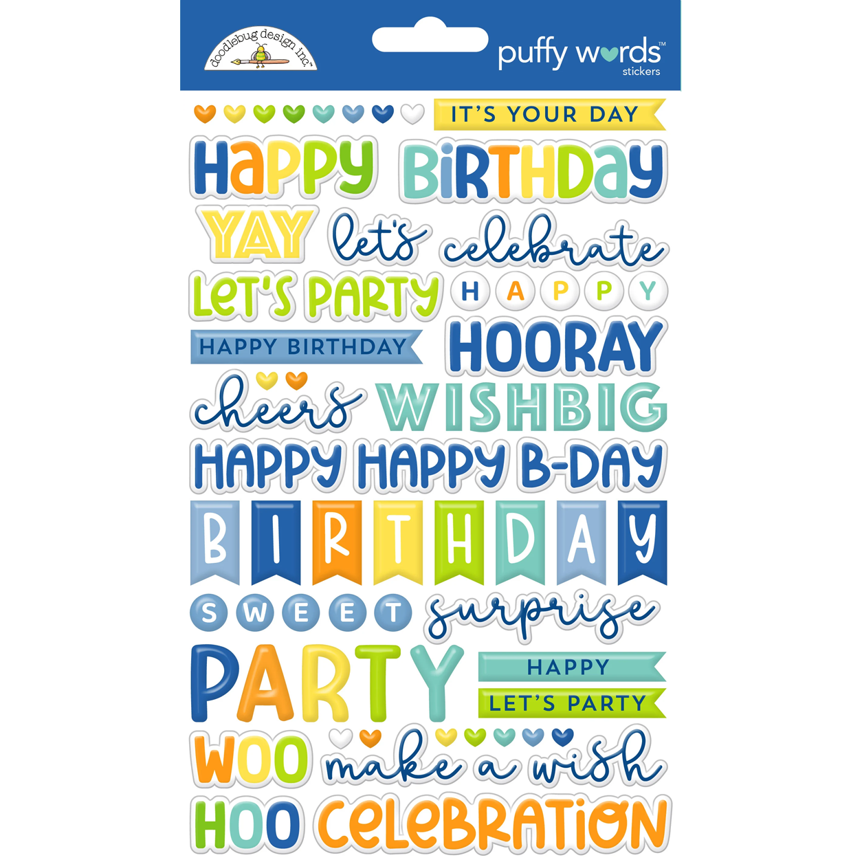 *Pre-Order* Doodlebug Balloons & Banners Puffy Words Stickers