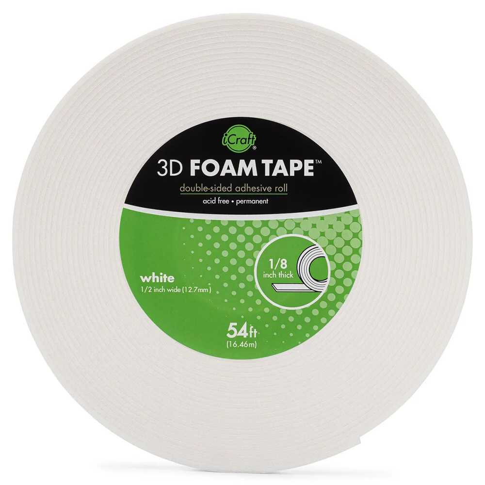 Thermoweb - 3D Foam Tape White .5"