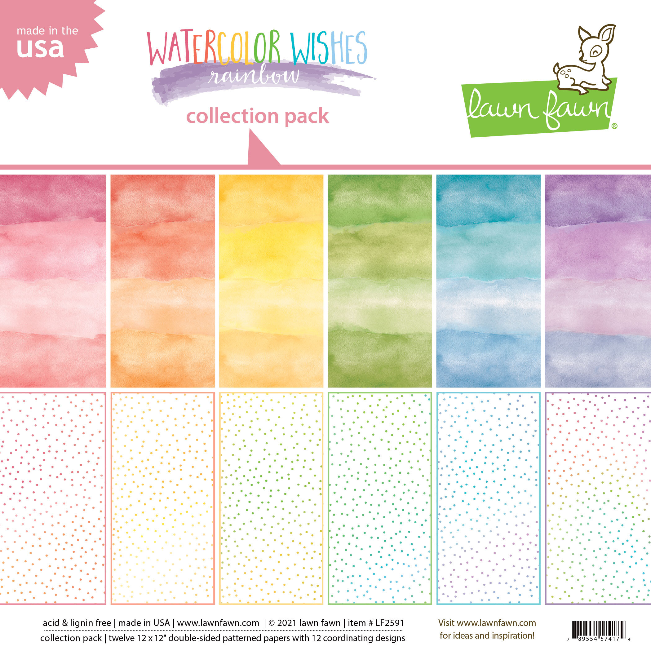 Lawn Fawn - Watercolor Wishes Rainbow Collection Kit