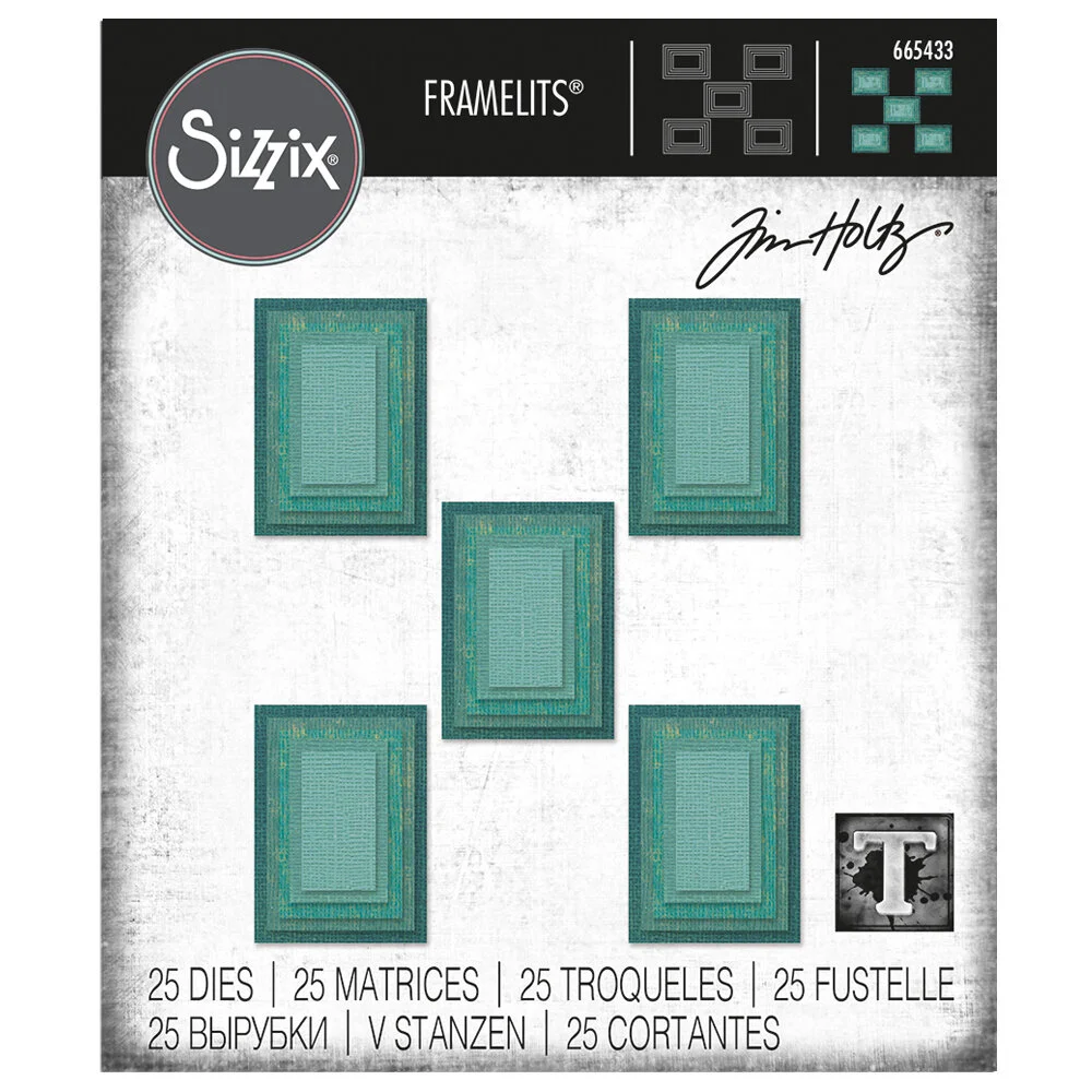 Tim Holtz Sizzix Thinlits Stacked Rectangle Tiles