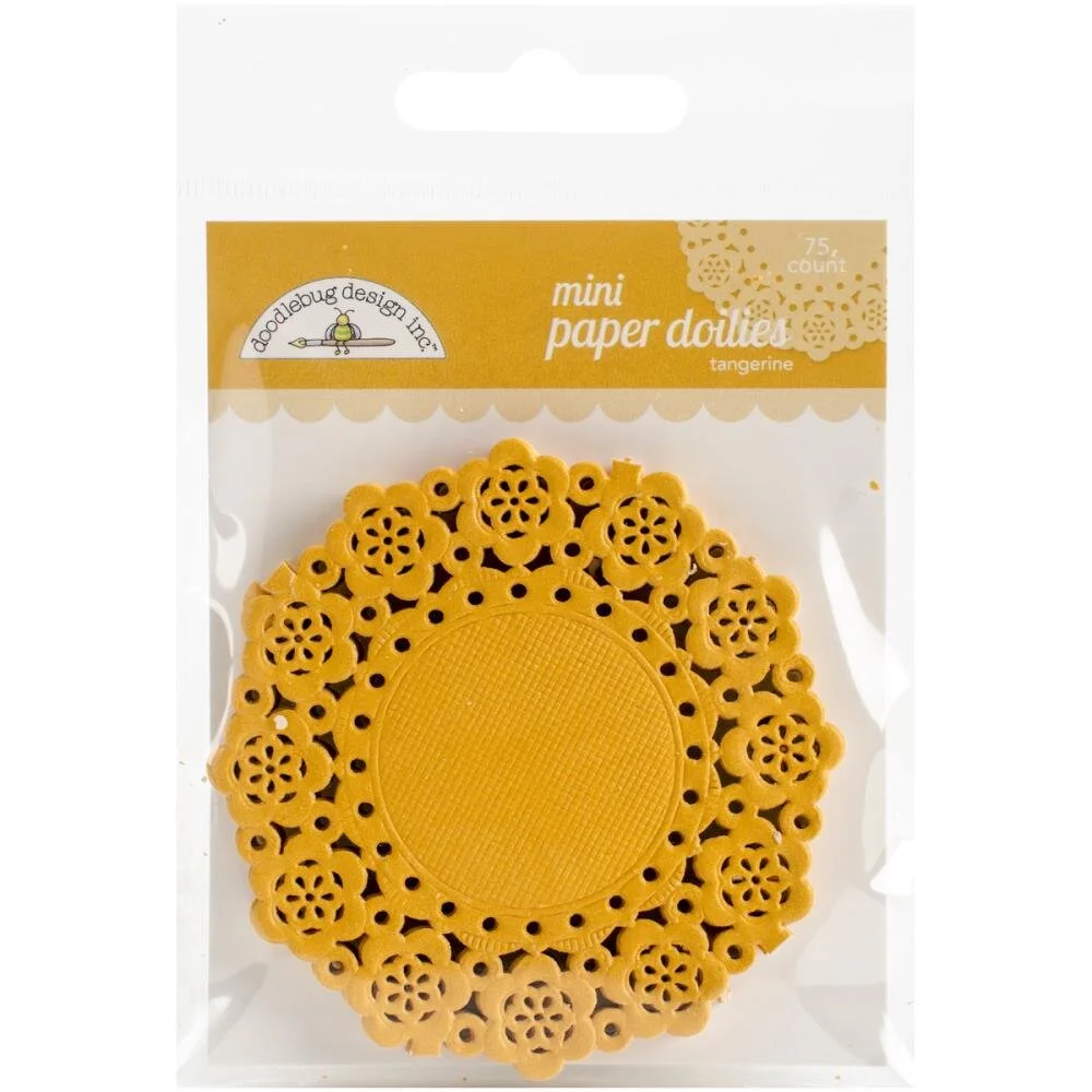 Doodlebug Mini Paper Doilies - Tangerine