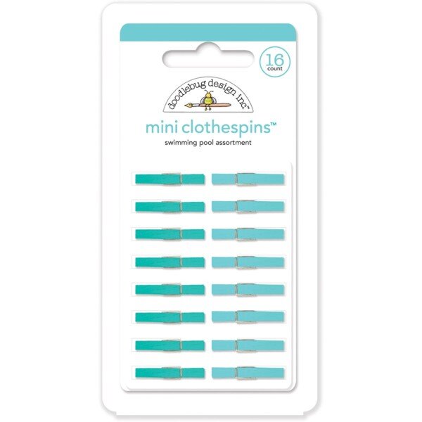Doodlebug Mini Clothespins - Swimming Pool