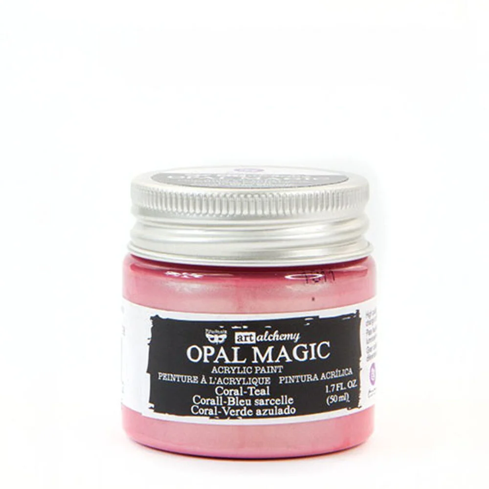 Prima - Finnabair - Art Alchemy - Acrylic Paint - Opal Magic Coral-Teal