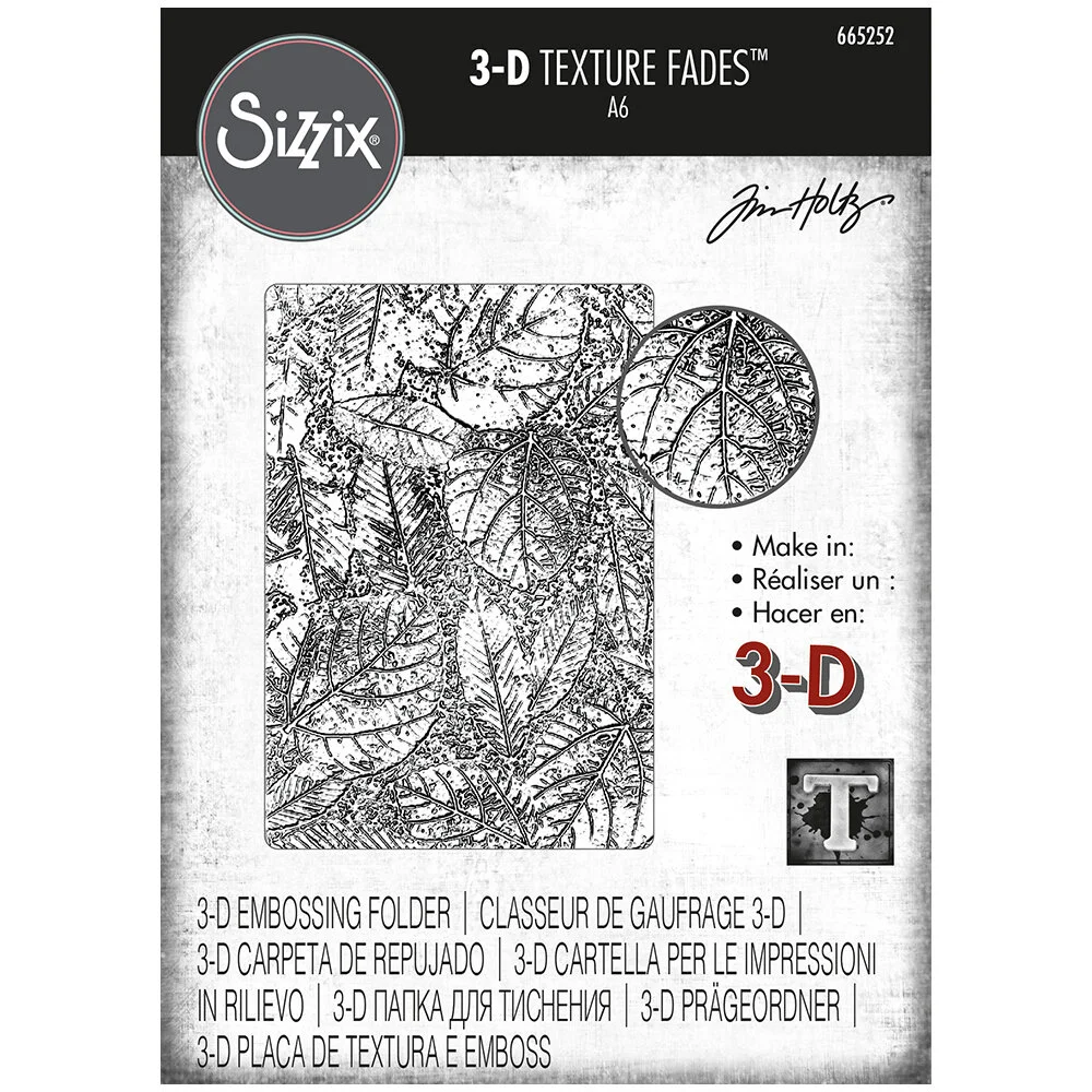 Tim Holtz Sizzix 3D Texture Fades Embossing Folder Foliage
