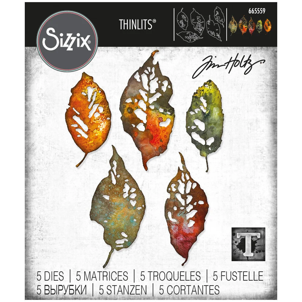 Tim Holtz Sizzix Leaf Fragments Thinlits Dies