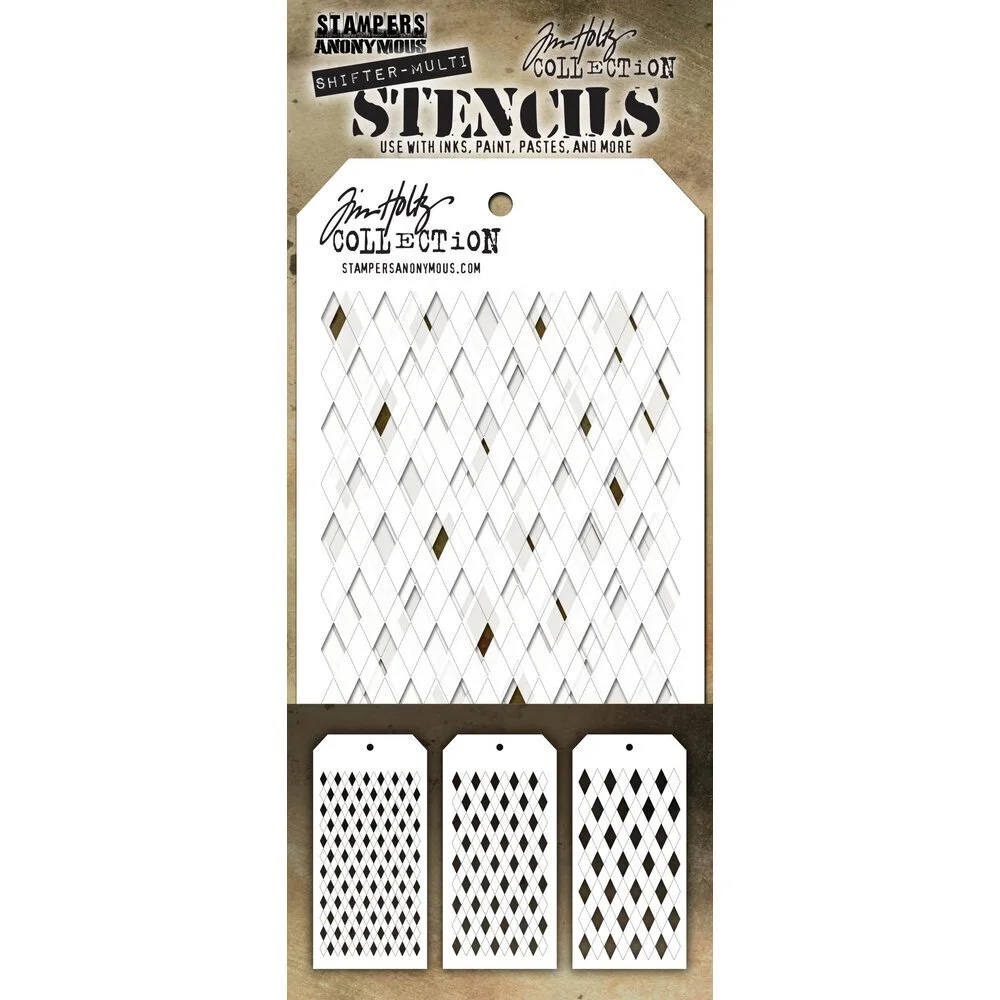 Tim Holtz Stencils - Shifter Multi Harlequin