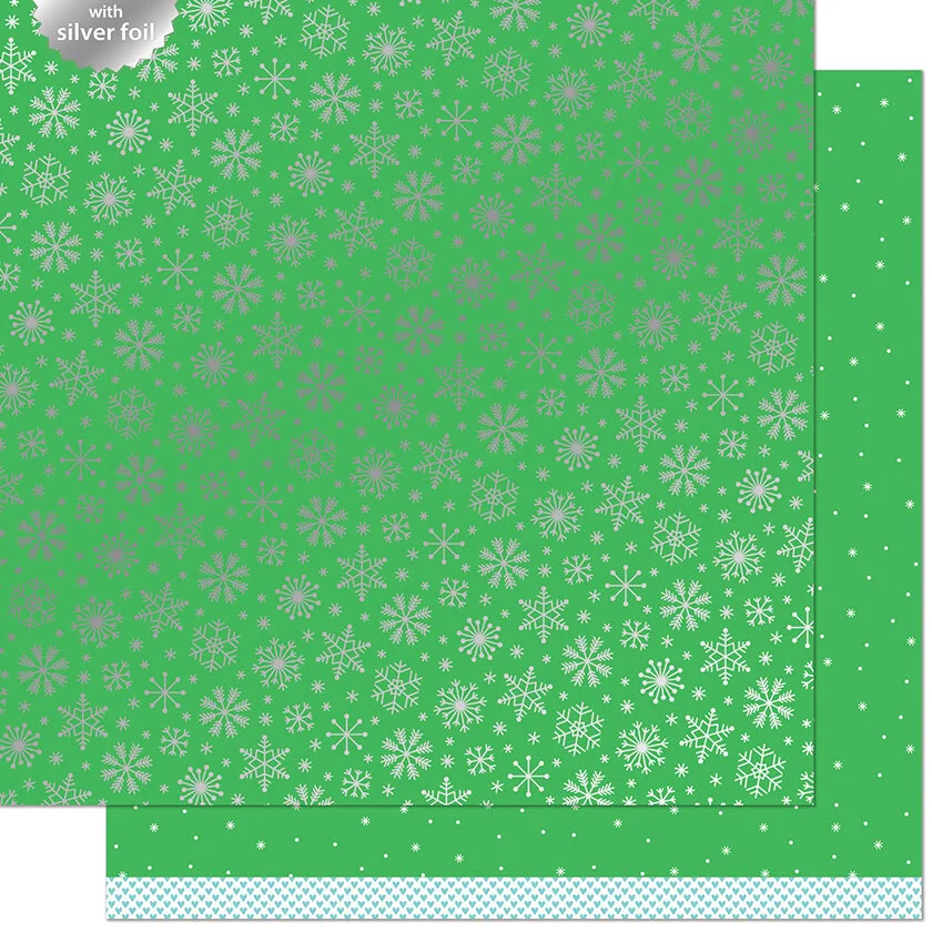 Lawn Fawn - Let It Shine Snowflakes - 12" x 12" Paper - Glacial