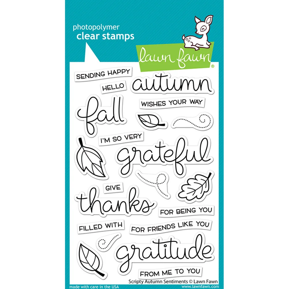 Lawn Fawn - Clear Stamps - Scripty Autumn Sentiments