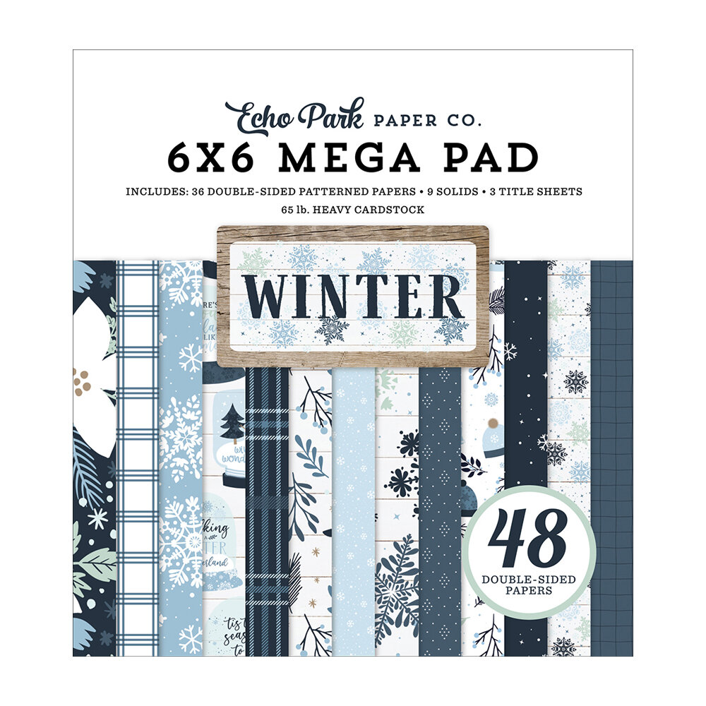 Echo Park Warm & Cozy 6x6 Paper Pad Paper 24 Double-sided Sheets Winter Fall 