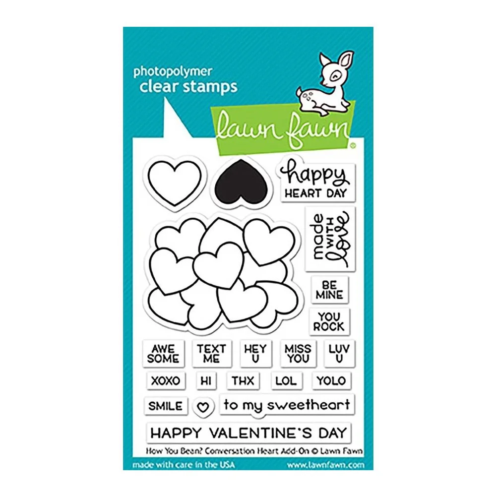 Lawn Fawn Clear Stamps - How You Bean? Conversation Hearts Add-On