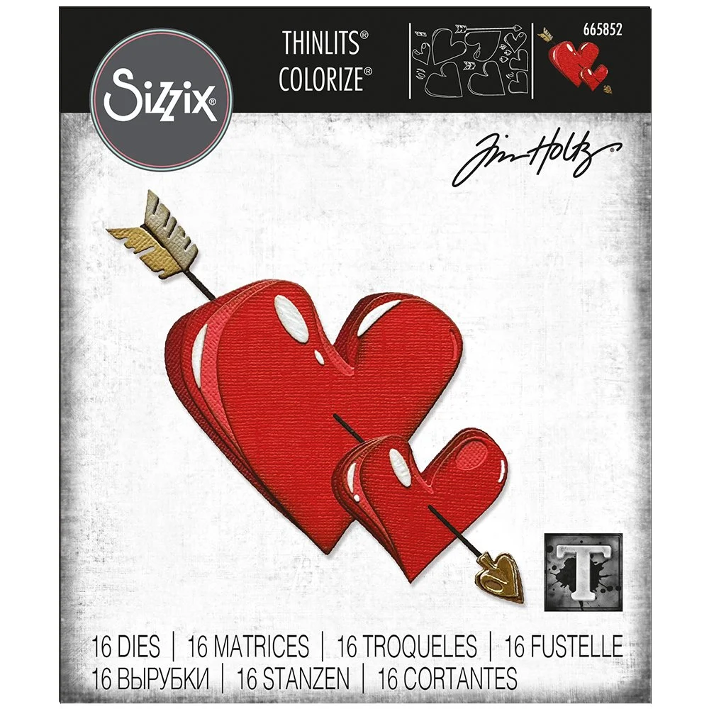Tim Holtz Sizzix  Thinlits Dies - Lovestruck Colorize