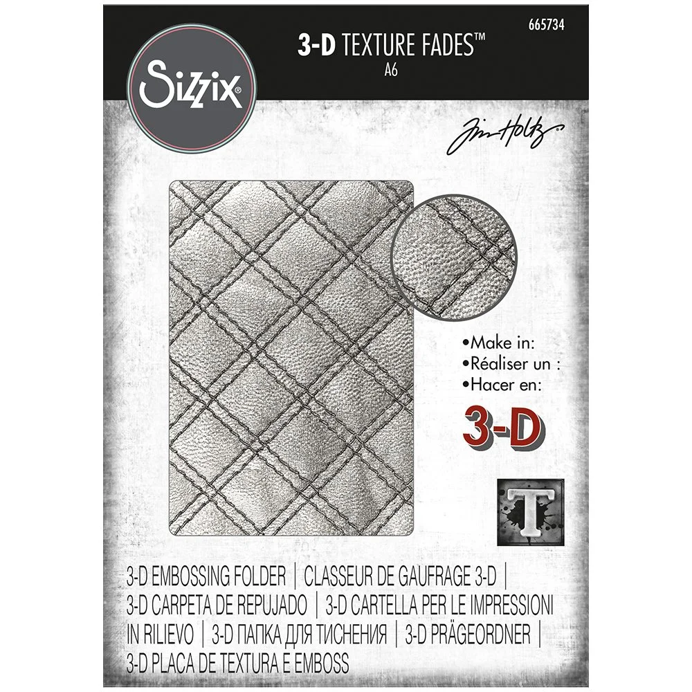Tim Holtz Sizzix  Embossing Folder Quilted