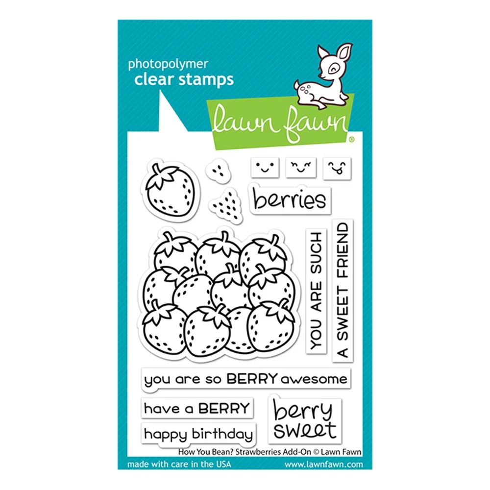 Lawn Fawn Clear Stamps - How You Bean? Strawberry Add-On