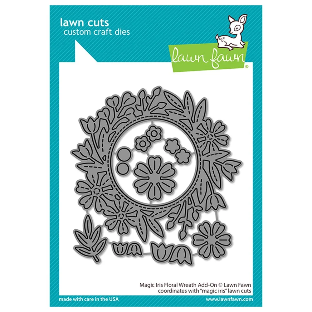 Lawn Fawn Lawn Cuts - Magic Iris Floral Wreath Add-On