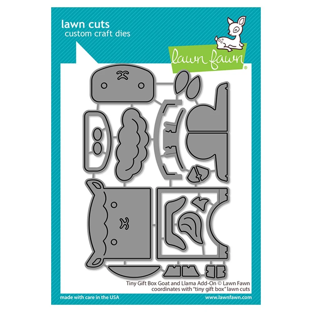 Lawn Fawn Lawn Cuts - Tiny Gift Box Goat &amp; Llama Add-On