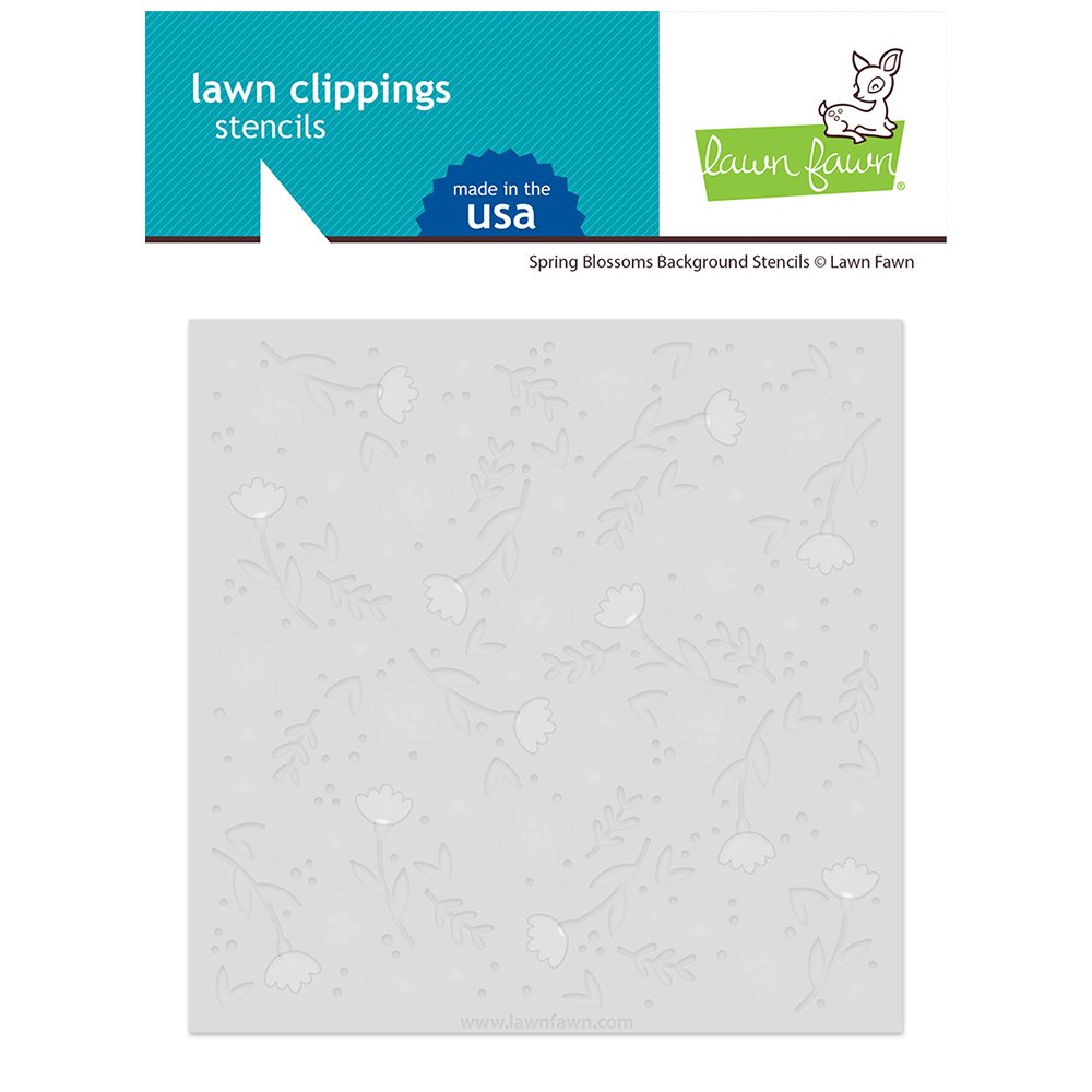 Lawn Fawn Lawn Clippings - Spring Blossoms Background Stencils