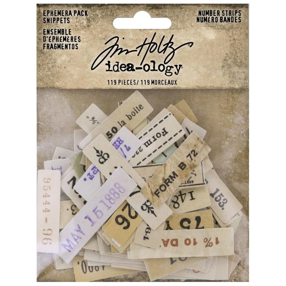 Tim Holtz Idea-ology Ephemera Snippets Number Strips