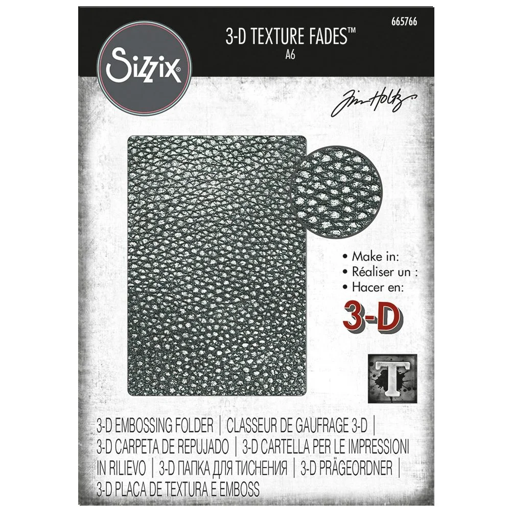 Tim Holtz Sizzix 3D Embossing Folder - Cracked Leather