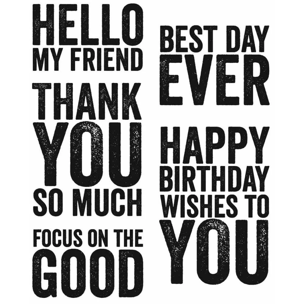 Tim Holtz Cling Mount Stamps - Bold Sayings CMS433