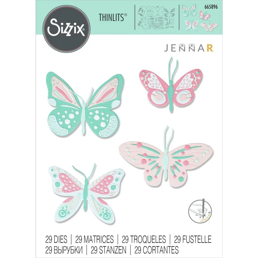 Sizzix Thinlits Dies - Patterned Butterflies