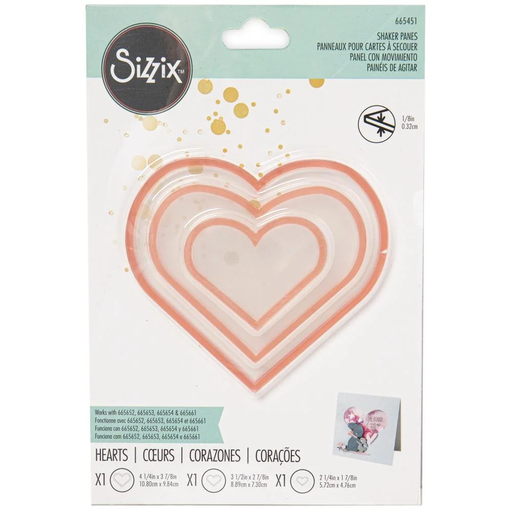 Sizzix - Essentials Shaker Panes Hearts