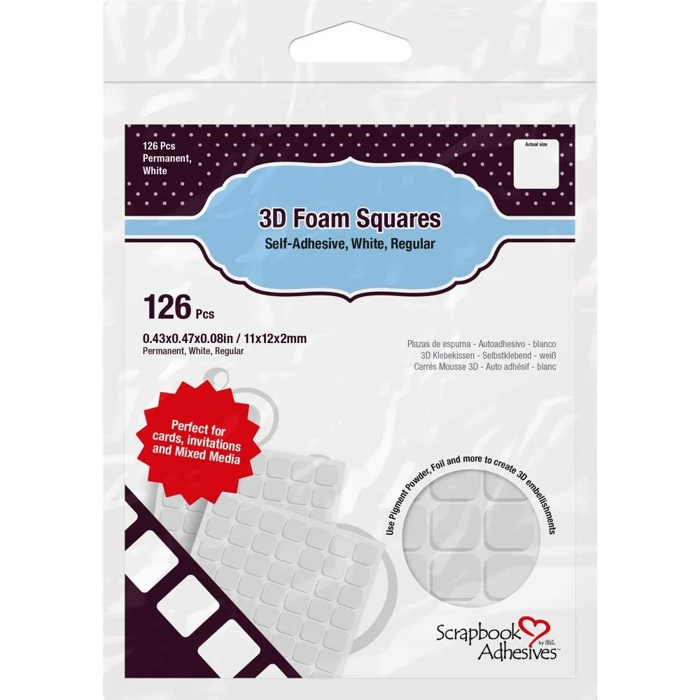 3D Foam Squares White Regular Size