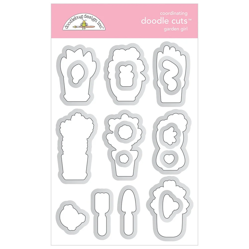 Doodlebug Design My Happy Place Metal Dies Garden Girl
